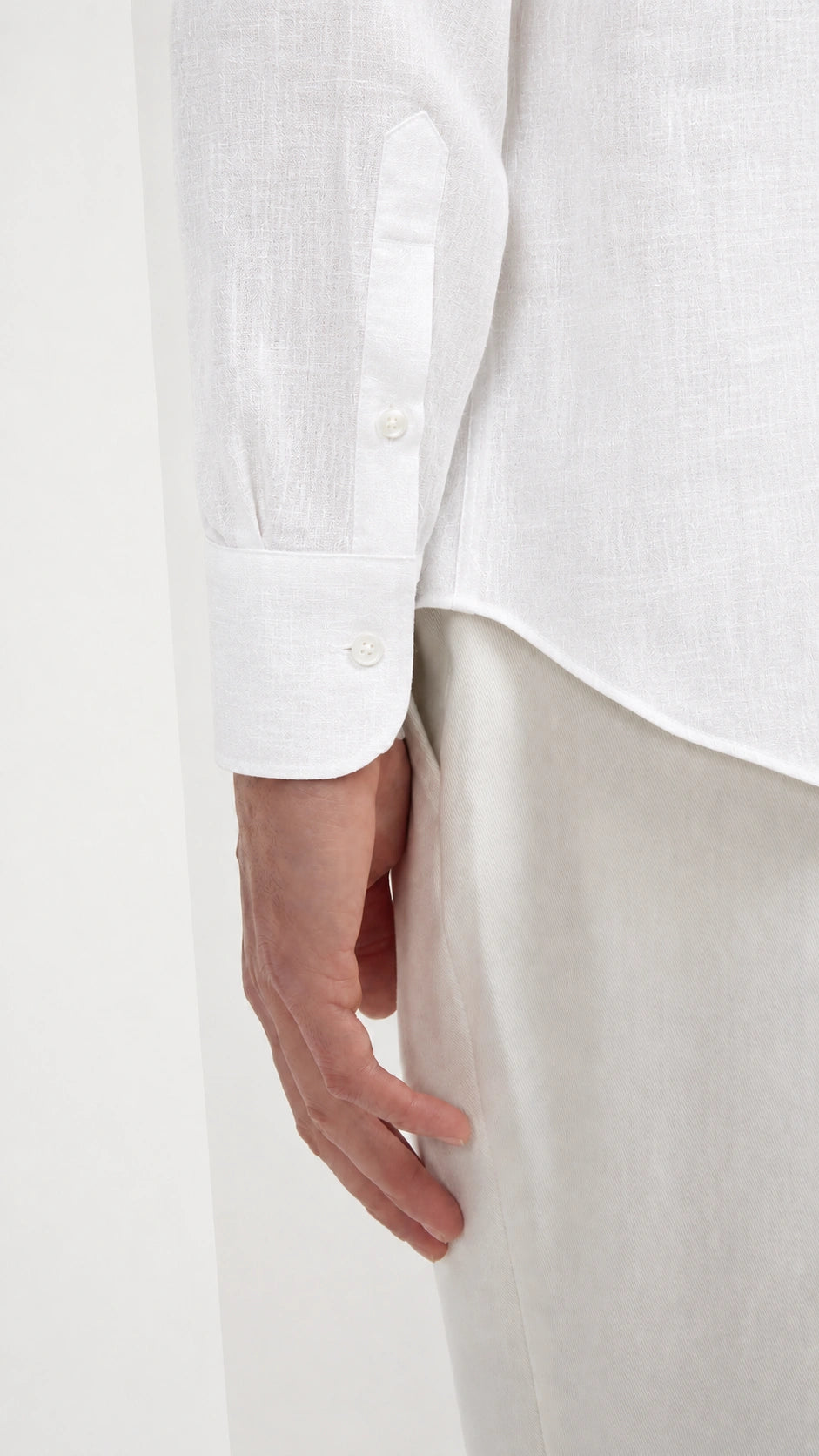 Camicia in canapa avorio