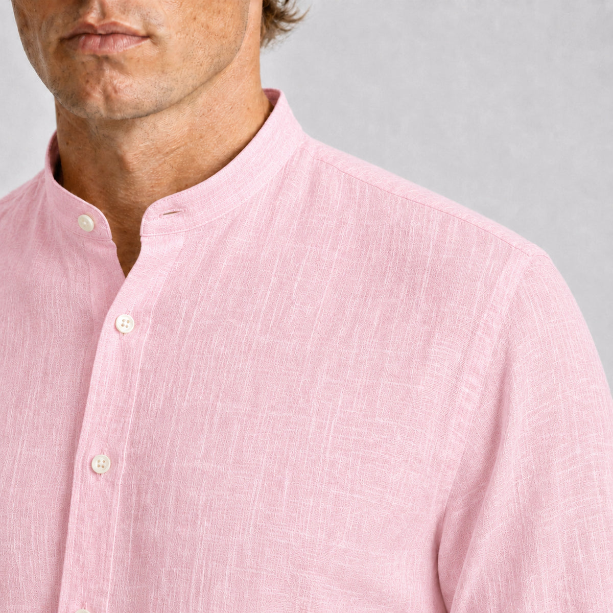 Rosewood Mandarin Linen Shirt