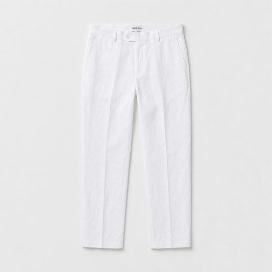 Ivory Portofino Linen Trousers