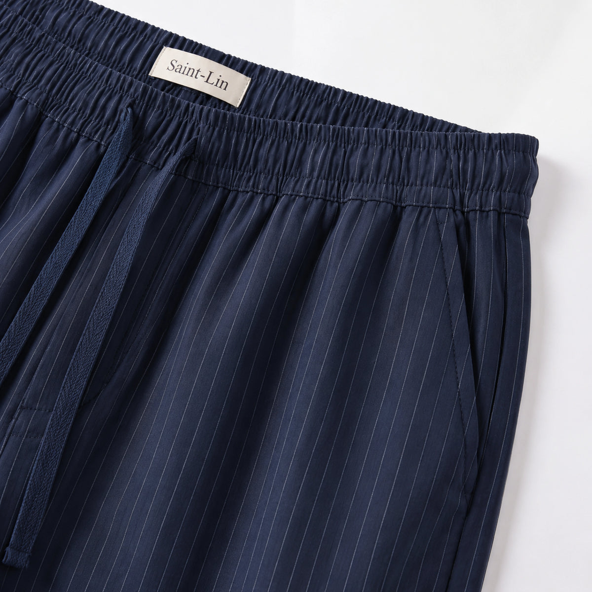 Azure Lyocell Striped Shorts