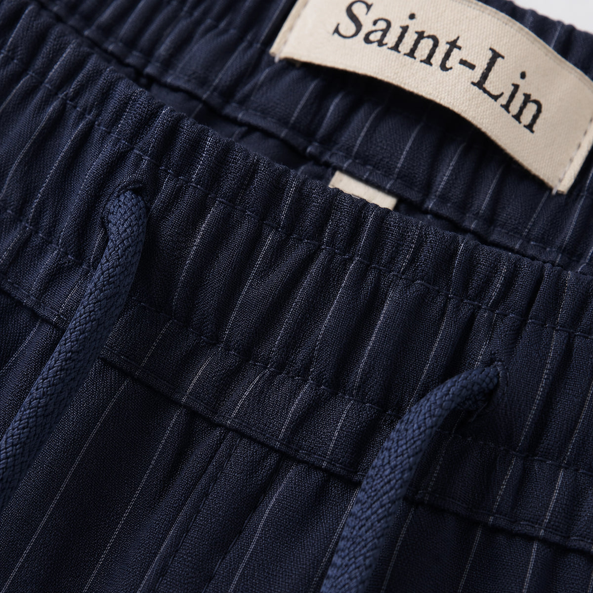 Azure Lyocell Striped Shorts