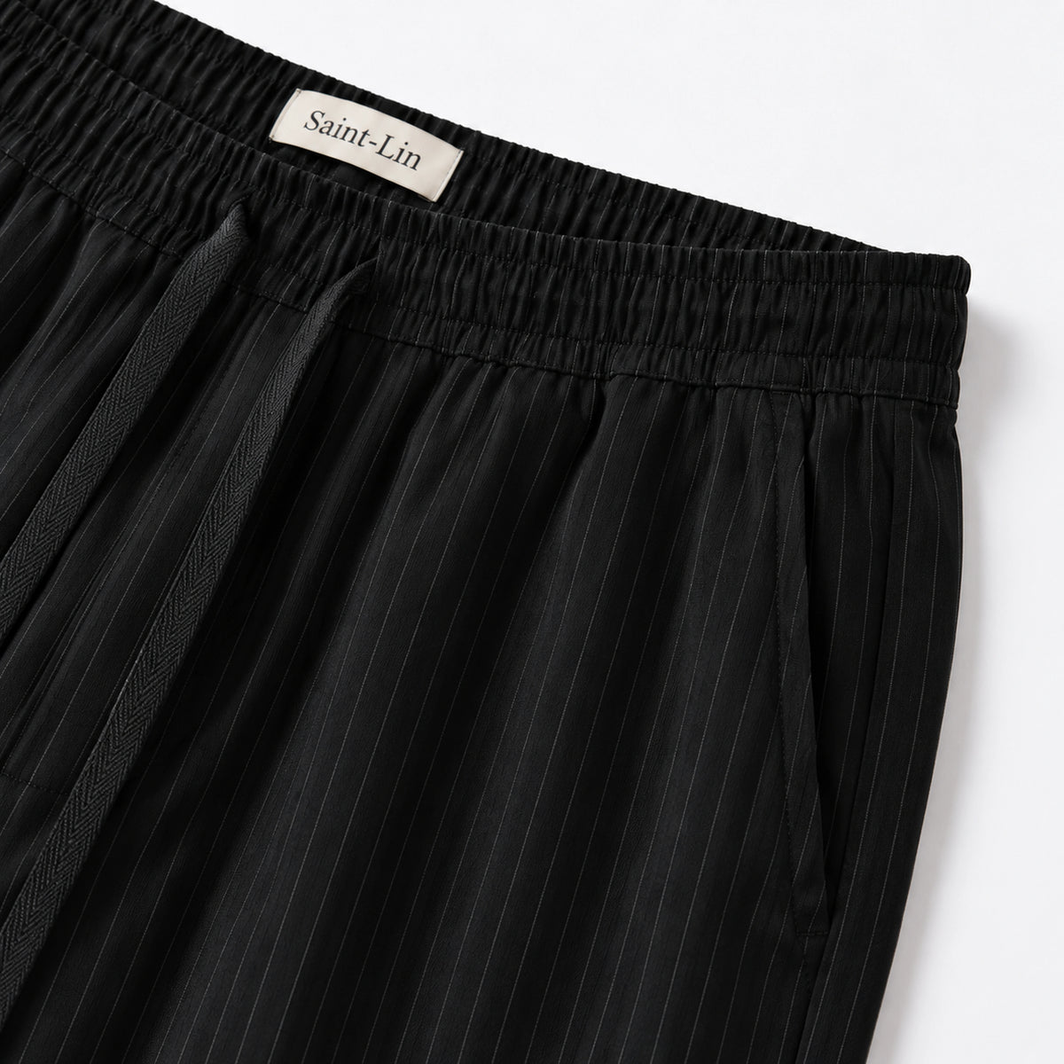Onyx Lyocell Striped Shorts