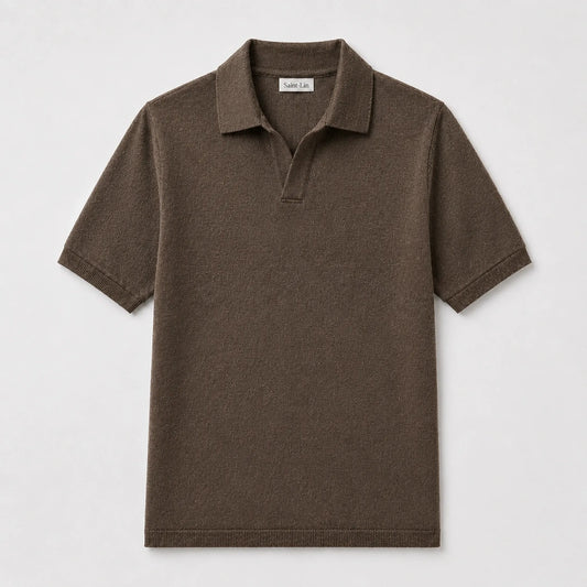 Polo aus Kamel-Merino-Strick