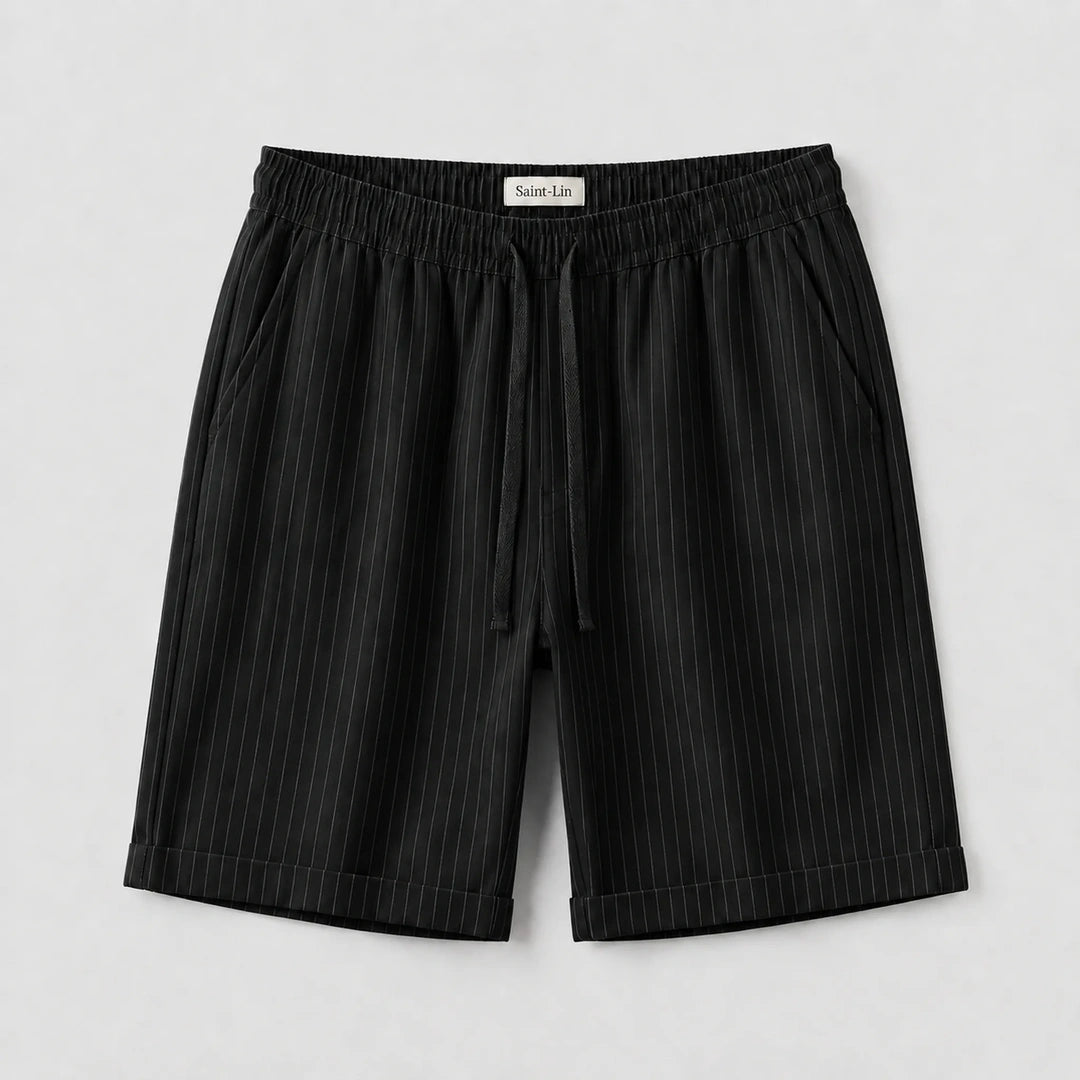 Onyx Lyocell Striped Shorts