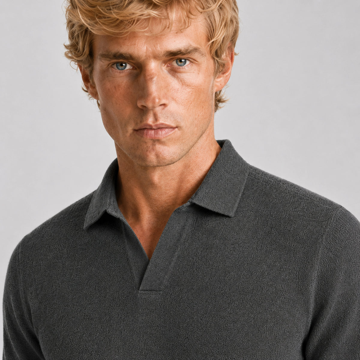 Stone Merino Knit Polo