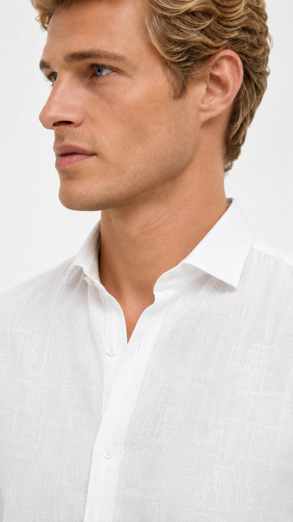 Camicia in canapa avorio