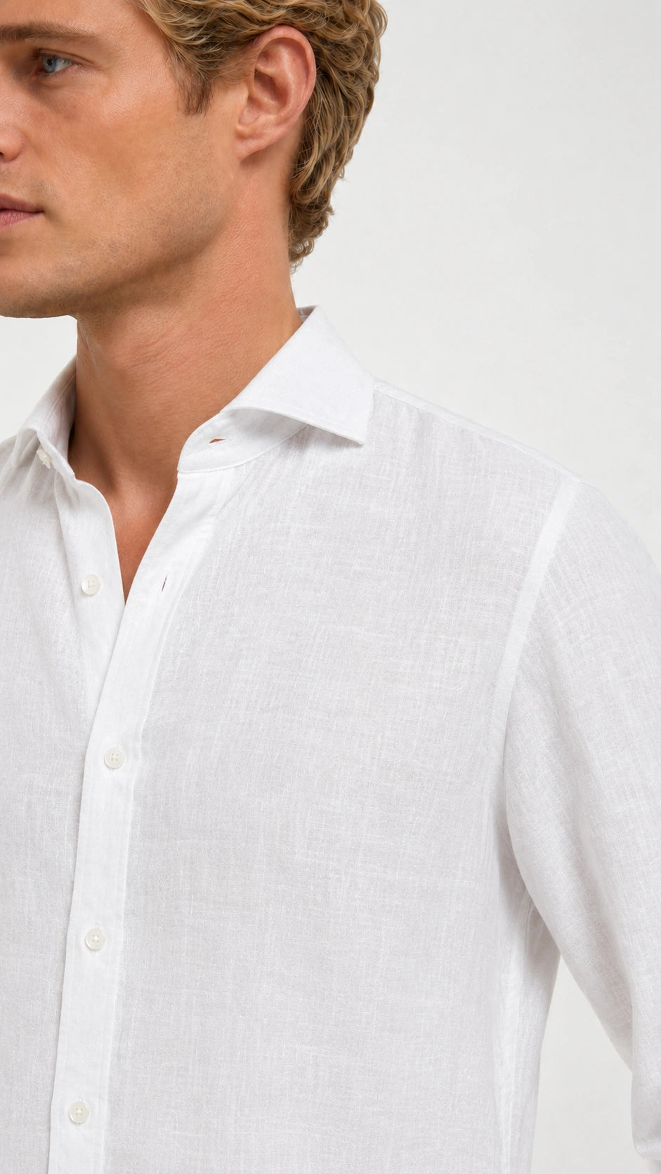 Camicia in canapa avorio