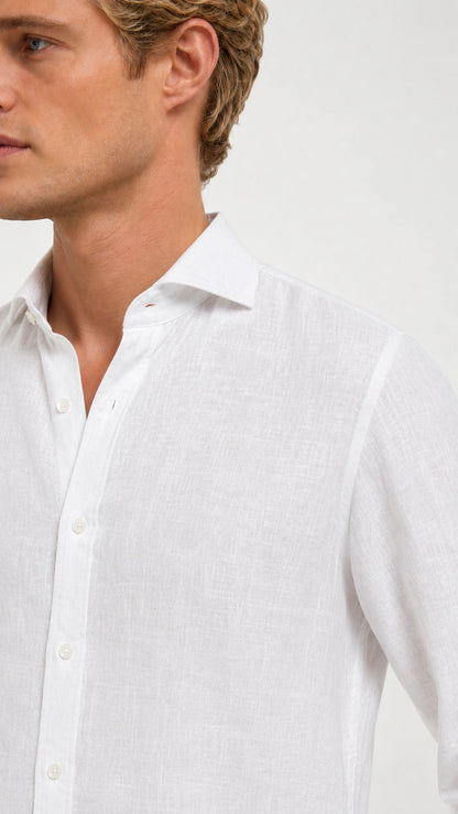 Camicia in canapa avorio