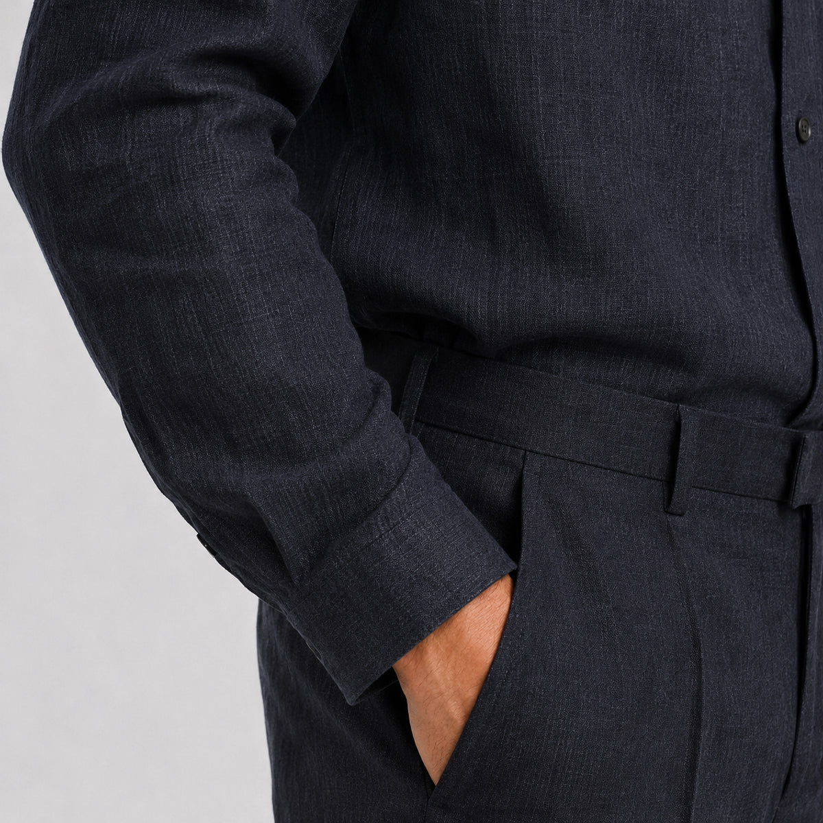 Onyx Mandarin Linen Shirt