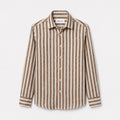 Camel Striped Linen Shirt