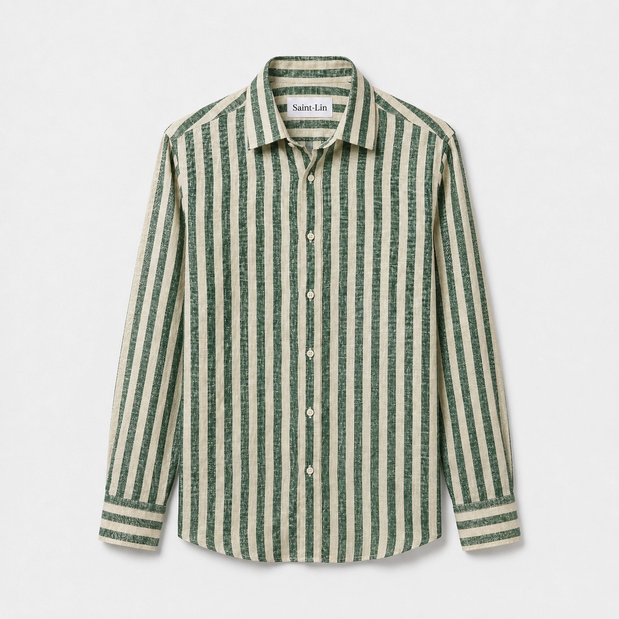 Emerald Striped Linen Shirt