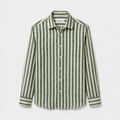 Emerald Striped Linen Shirt