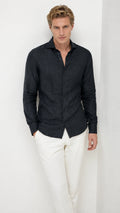 Camicia in canapa onice