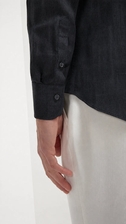 Camicia in canapa onice