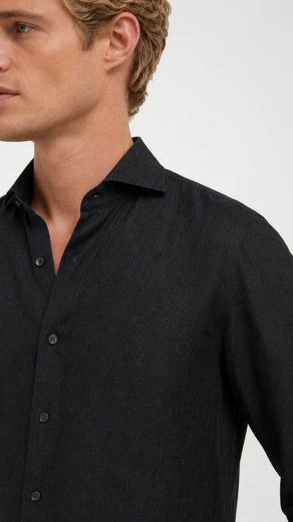 Camicia in canapa onice
