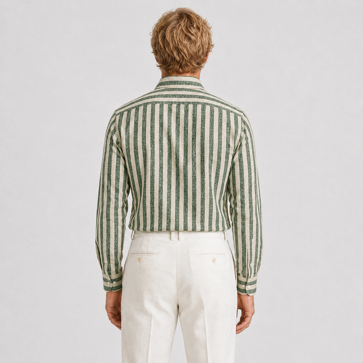 Emerald Striped Linen Shirt