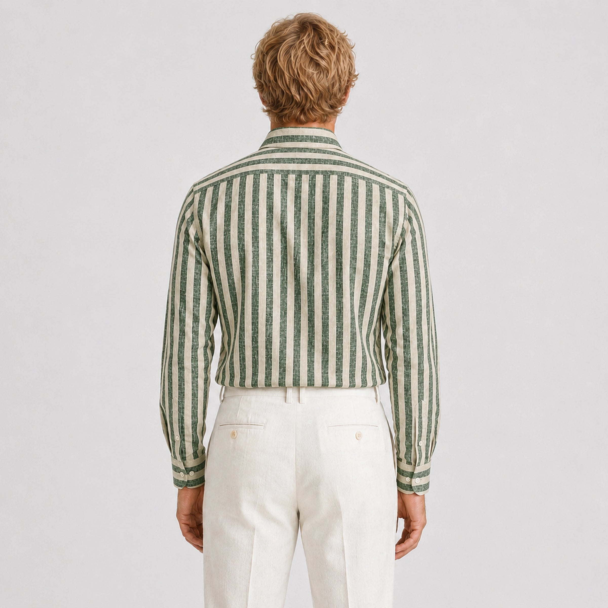Emerald Striped Linen Shirt