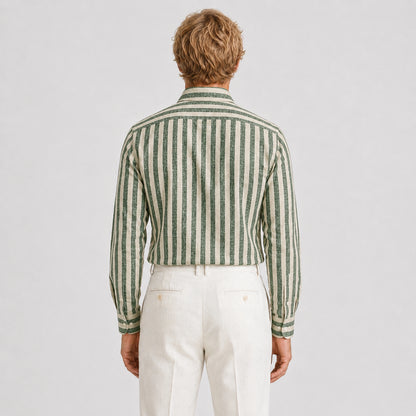 Emerald Striped Linen Shirt