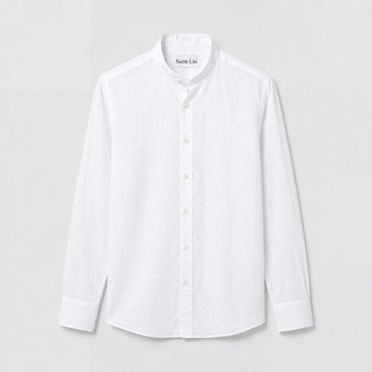 Ivory Mandarin Linen Shirt