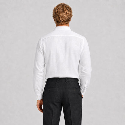 Ivory Mandarin Linen Shirt