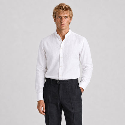 Ivory Mandarin Linen Shirt
