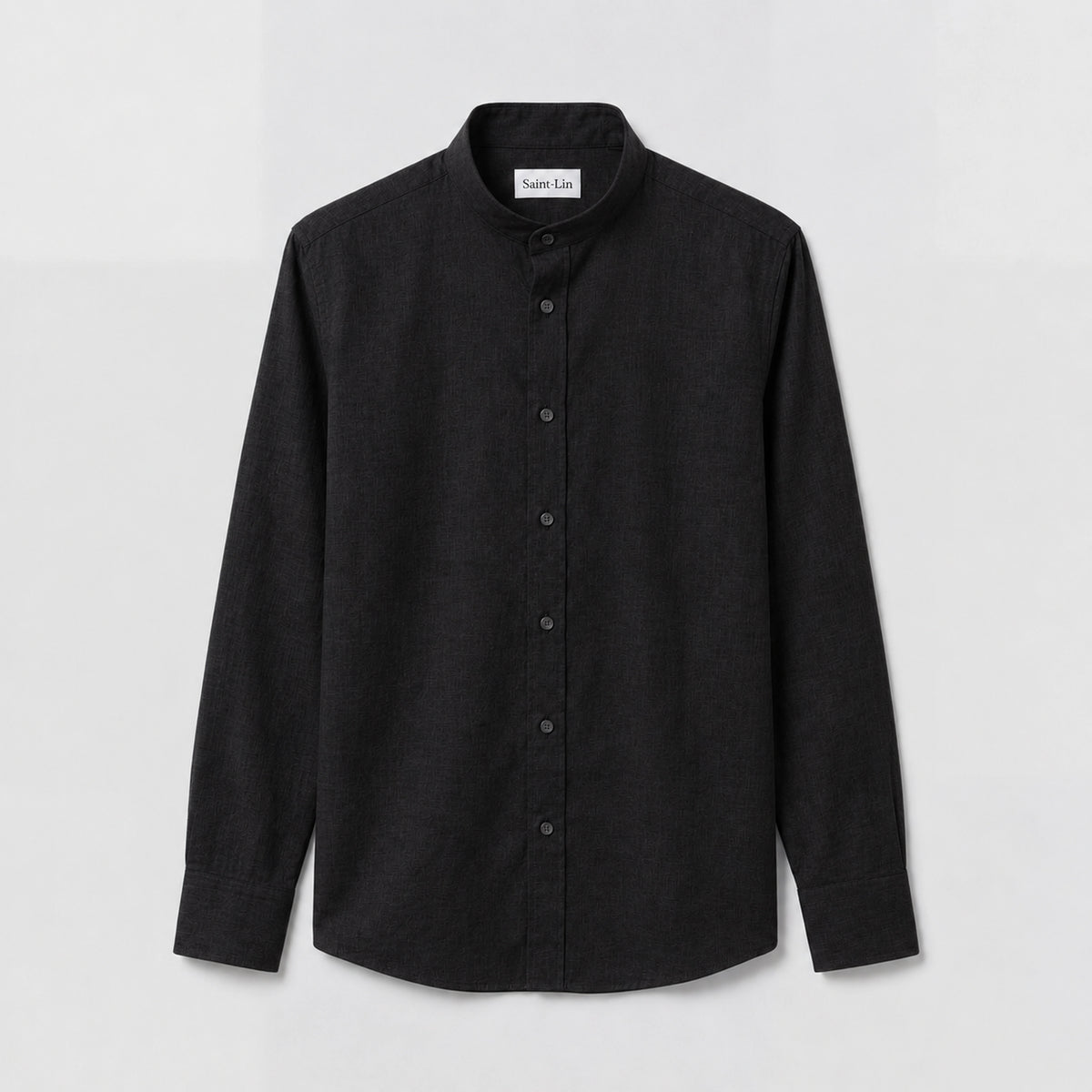 Onyx Mandarin Linen Shirt