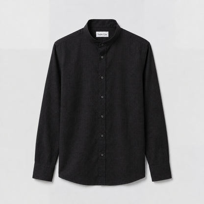 Onyx Mandarin Linen Shirt