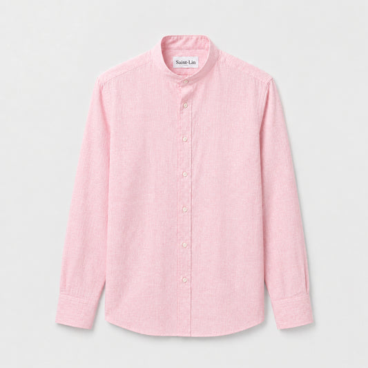 Rosewood Mandarin Linen Shirt