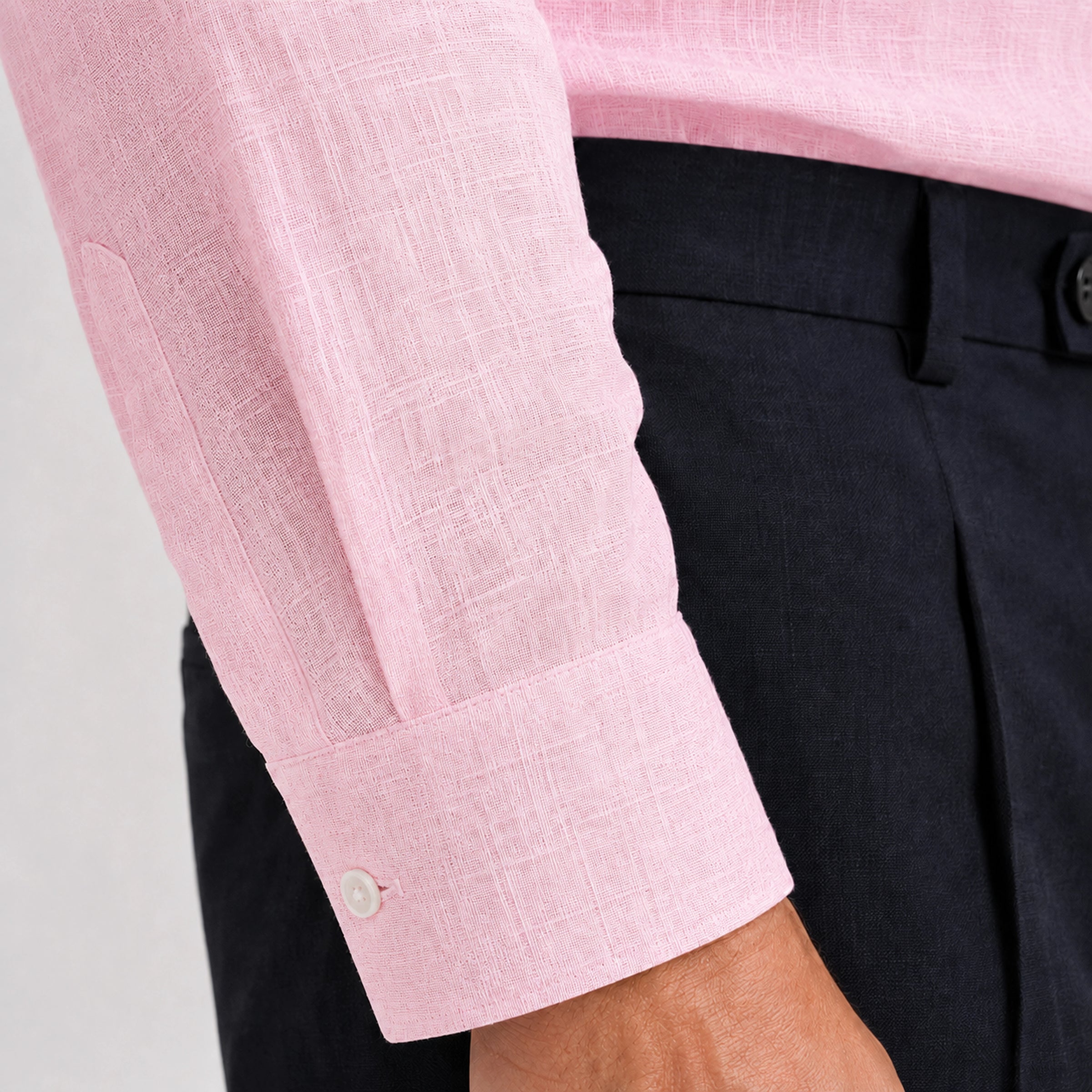 Rosewood Mandarin Linen Shirt