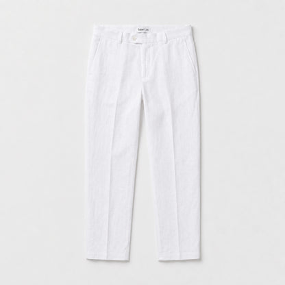 Ivory Portofino Linen Trousers