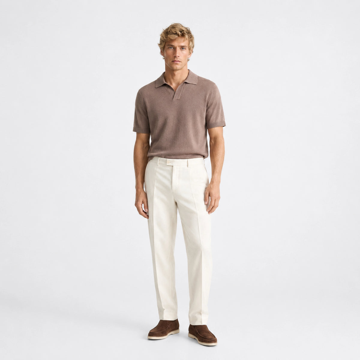 Cream Portofino Linen Trousers