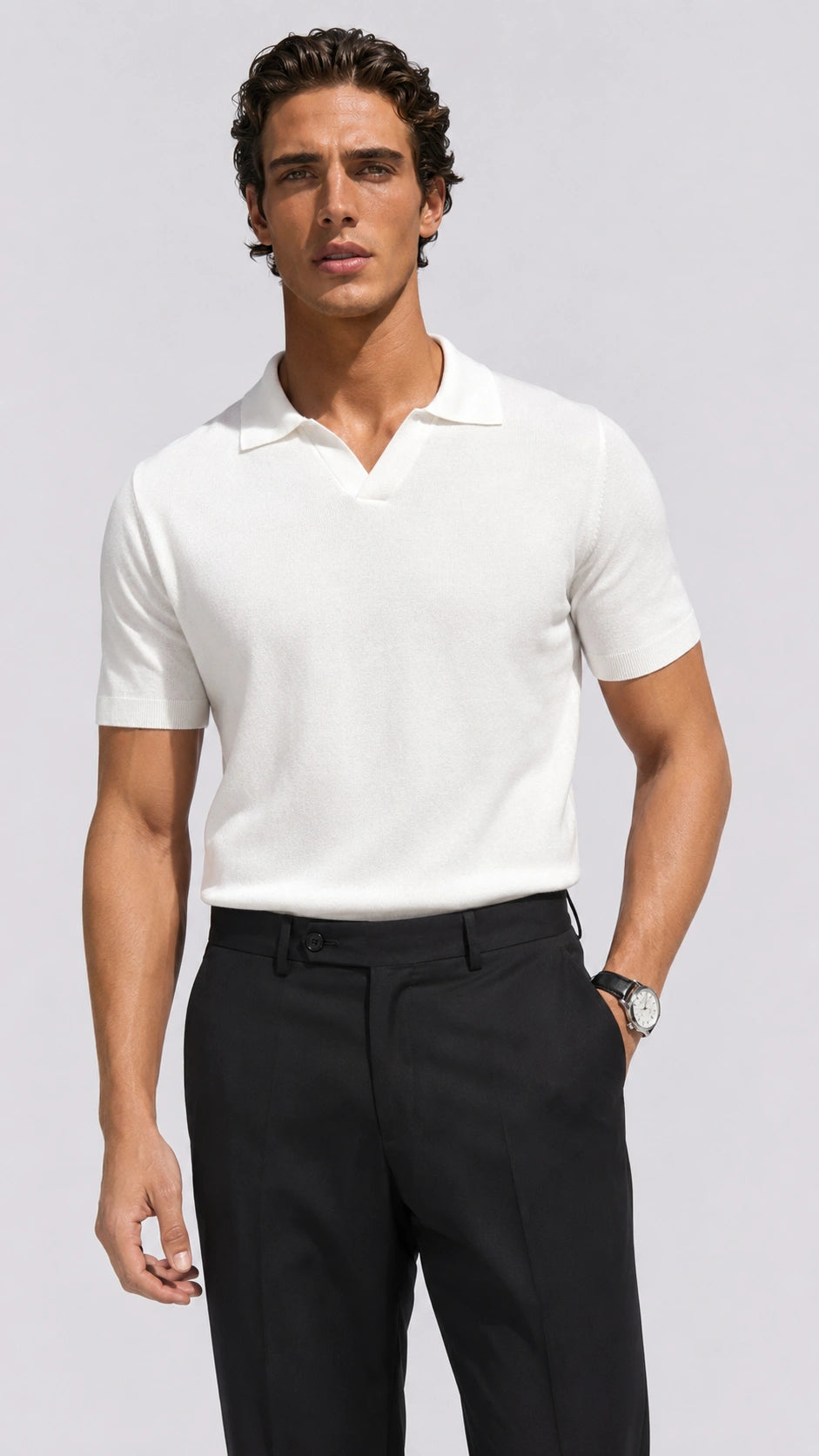 White Merino Polo Shirt