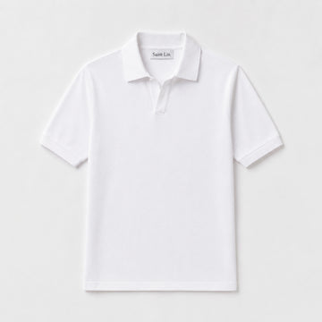Ivory Merino Knit Polo