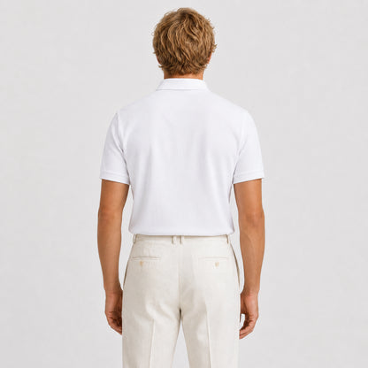 Ivory Merino Knit Polo