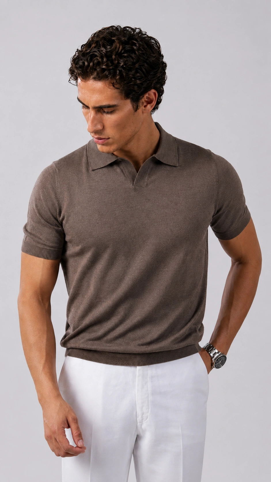 Stone Merino Knit Polo