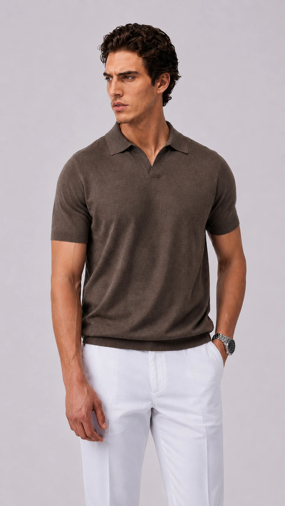Stone Merino Knit Polo