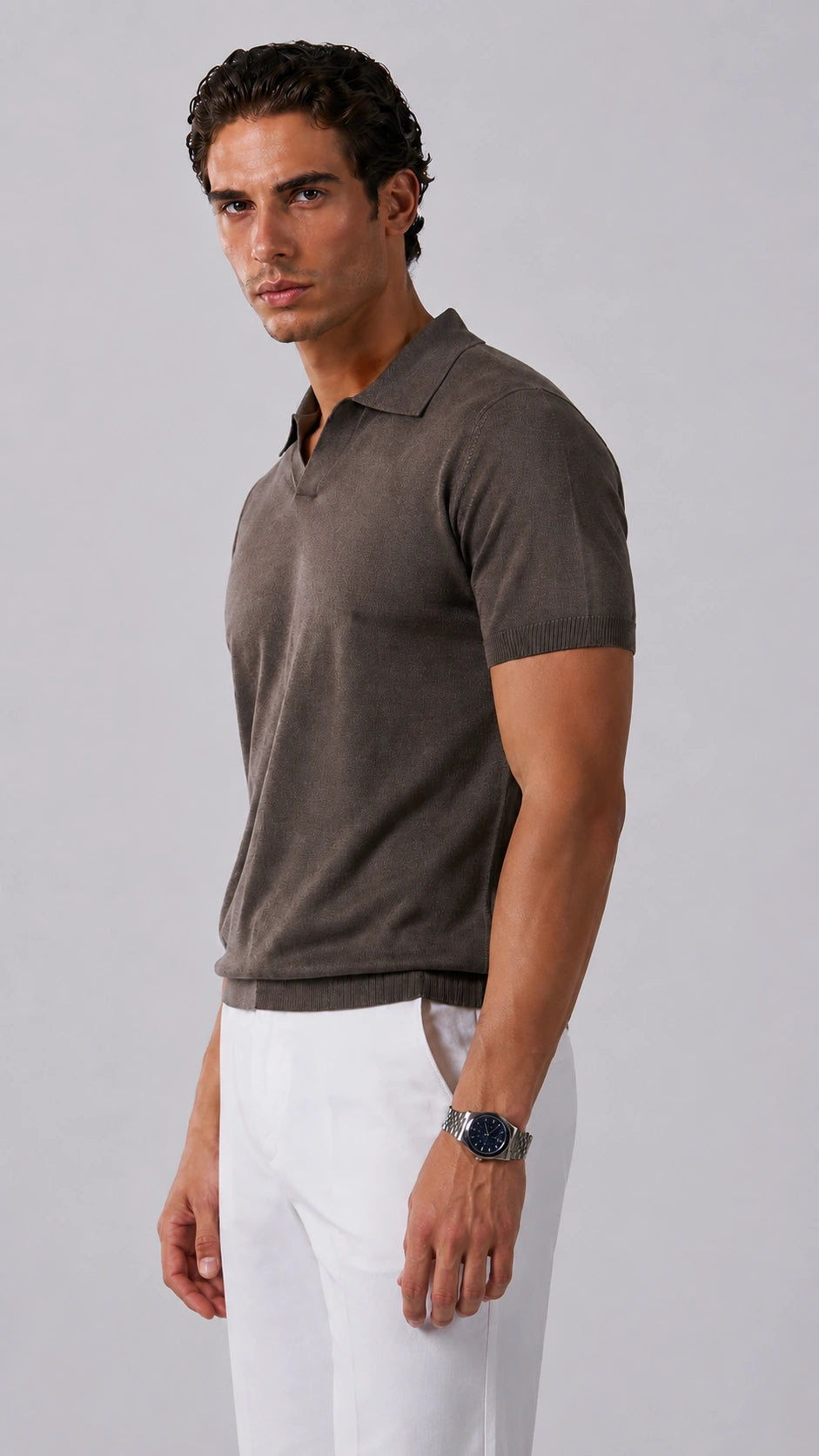 Stone Merino Knit Polo