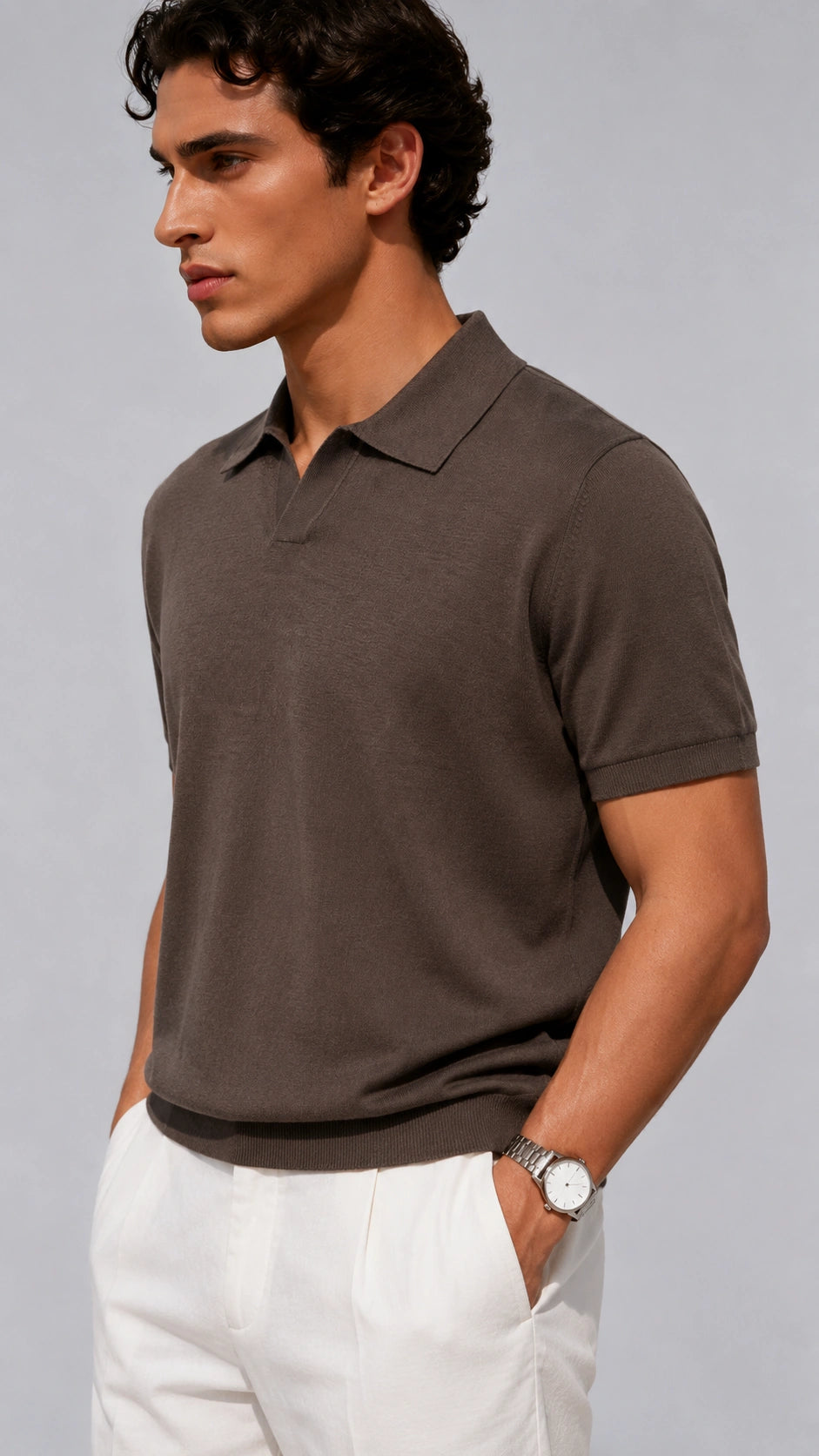 Stone Merino Knit Polo