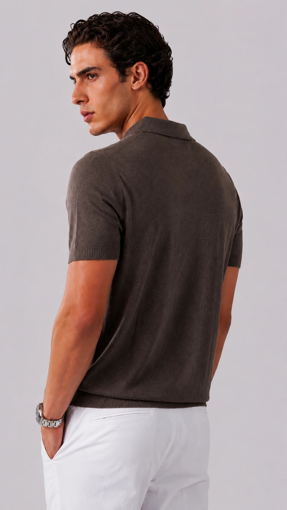 Stone Merino Knit Polo
