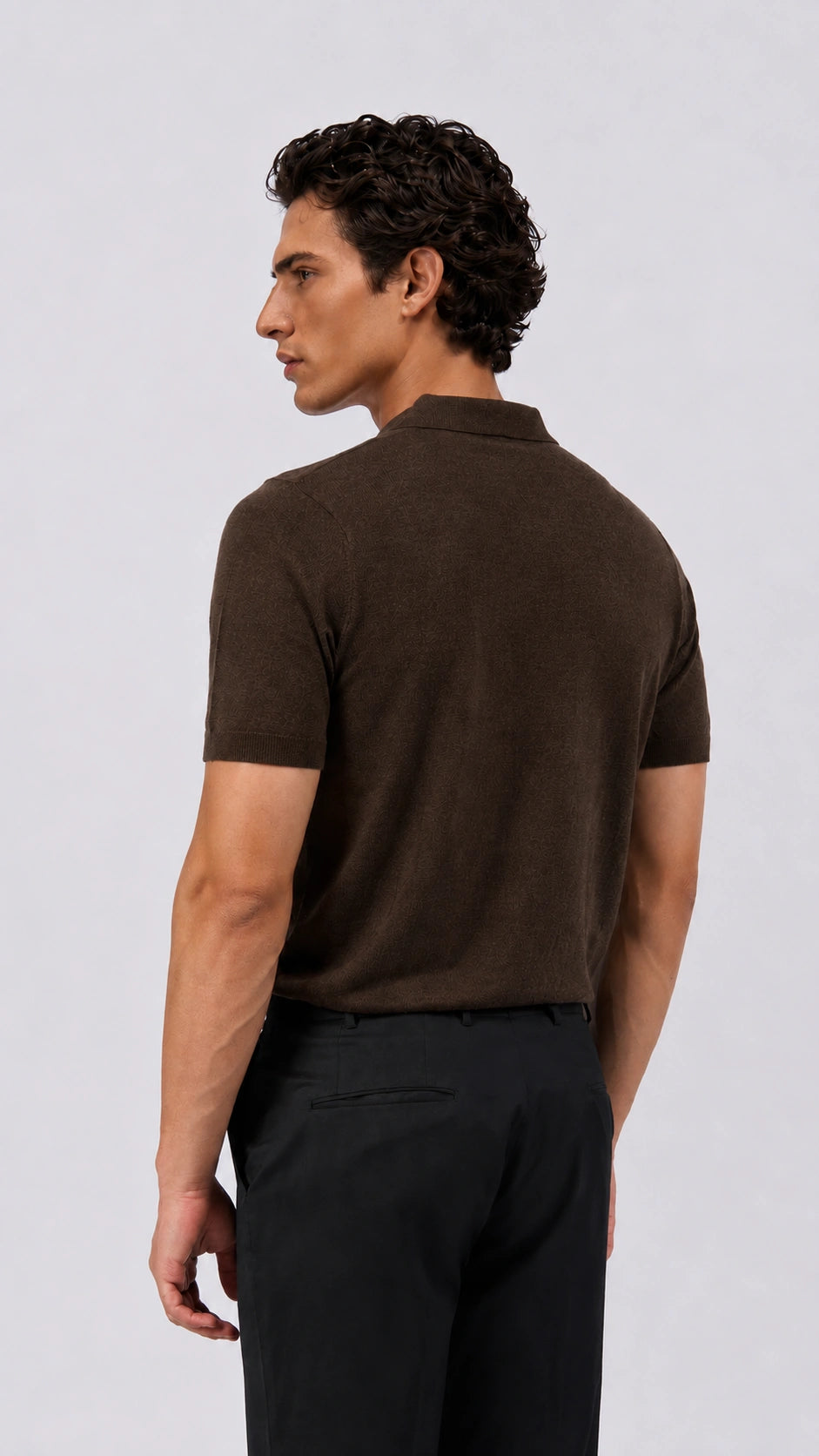Camel Merino Knit Polo