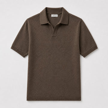 Camel Merino Knit Polo