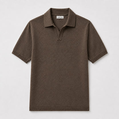 Camel Merino Knit Polo