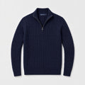 Navy Merino Half-Zip Sweater