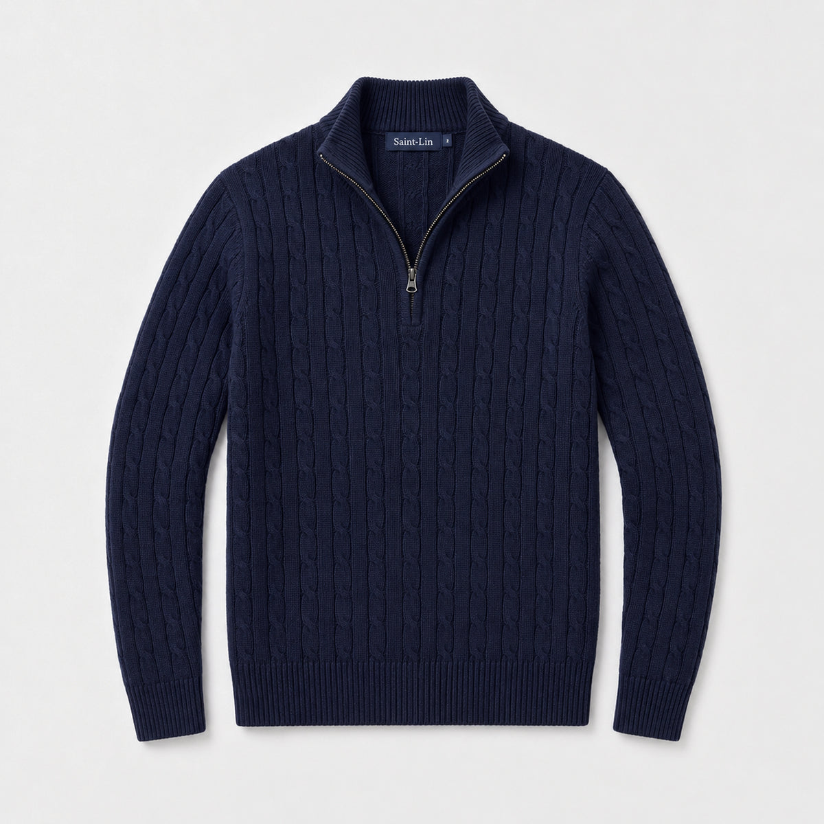 Navy Merino Half-Zip Sweater