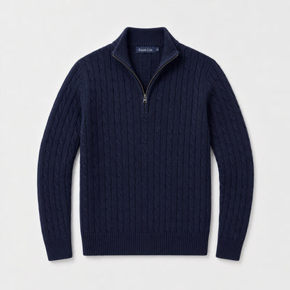 Navy Merino Half-Zip Sweater
