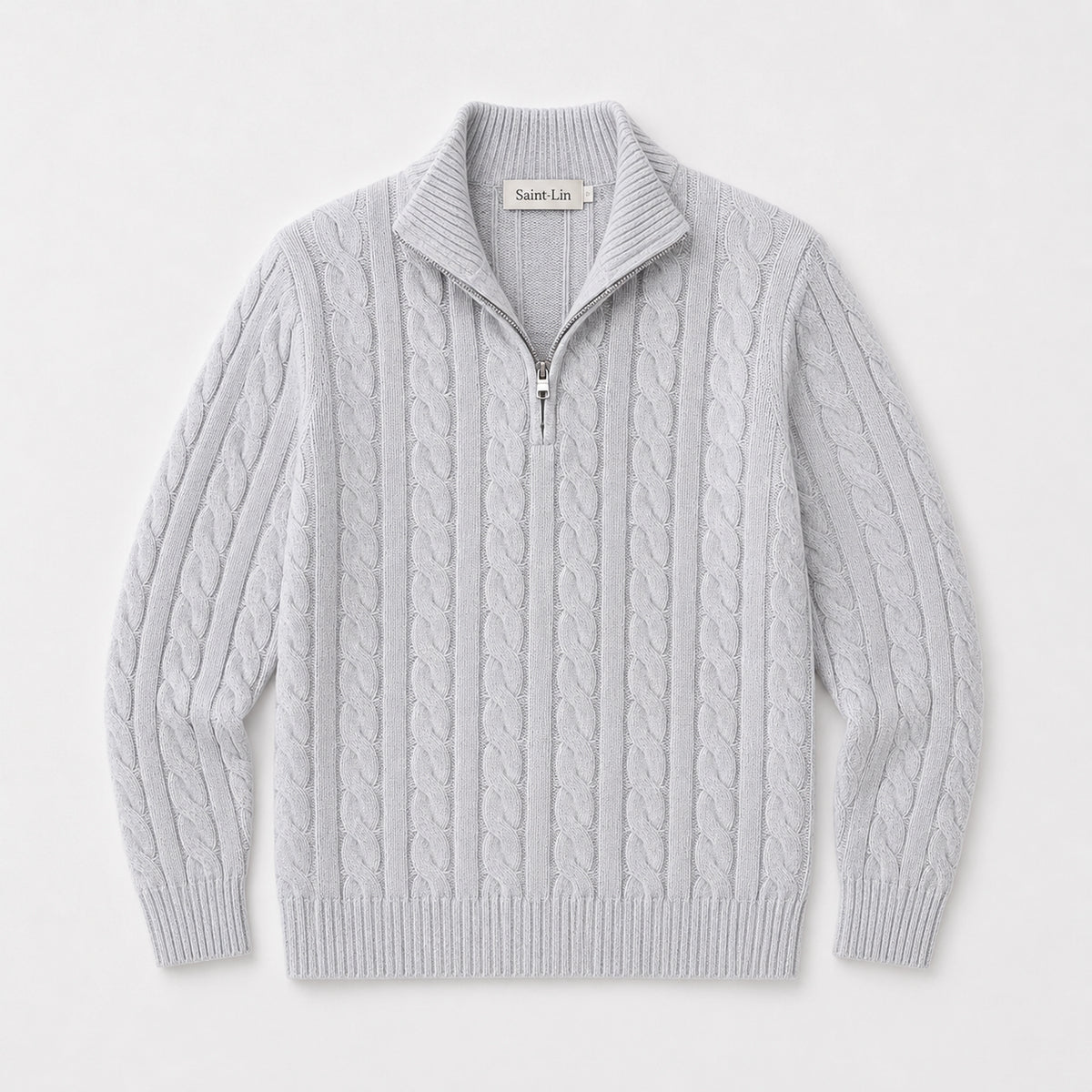 Stone Merino Half-Zip Sweater