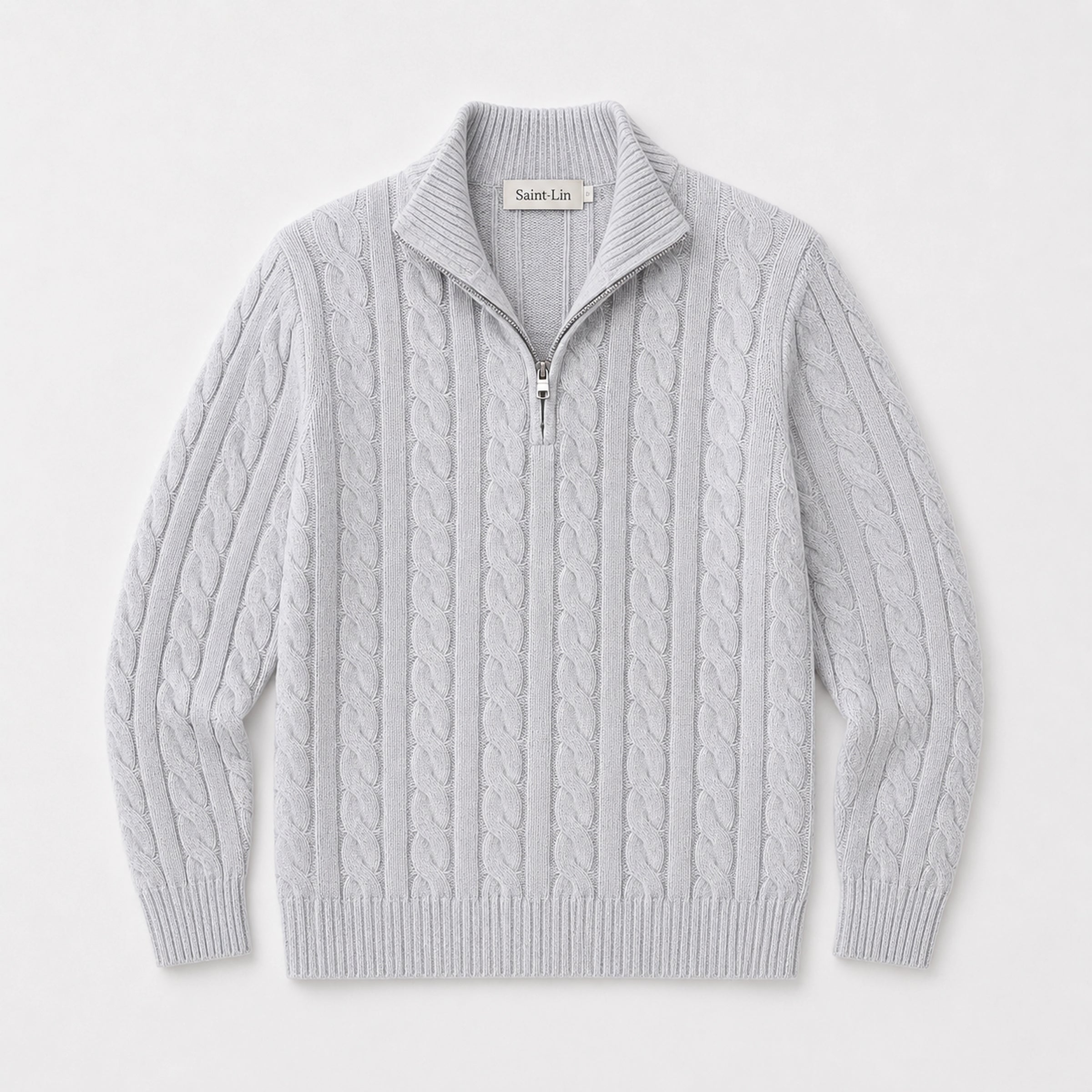 Stone Merino Half-Zip Sweater