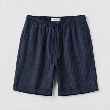 Azure Lyocell Striped Shorts