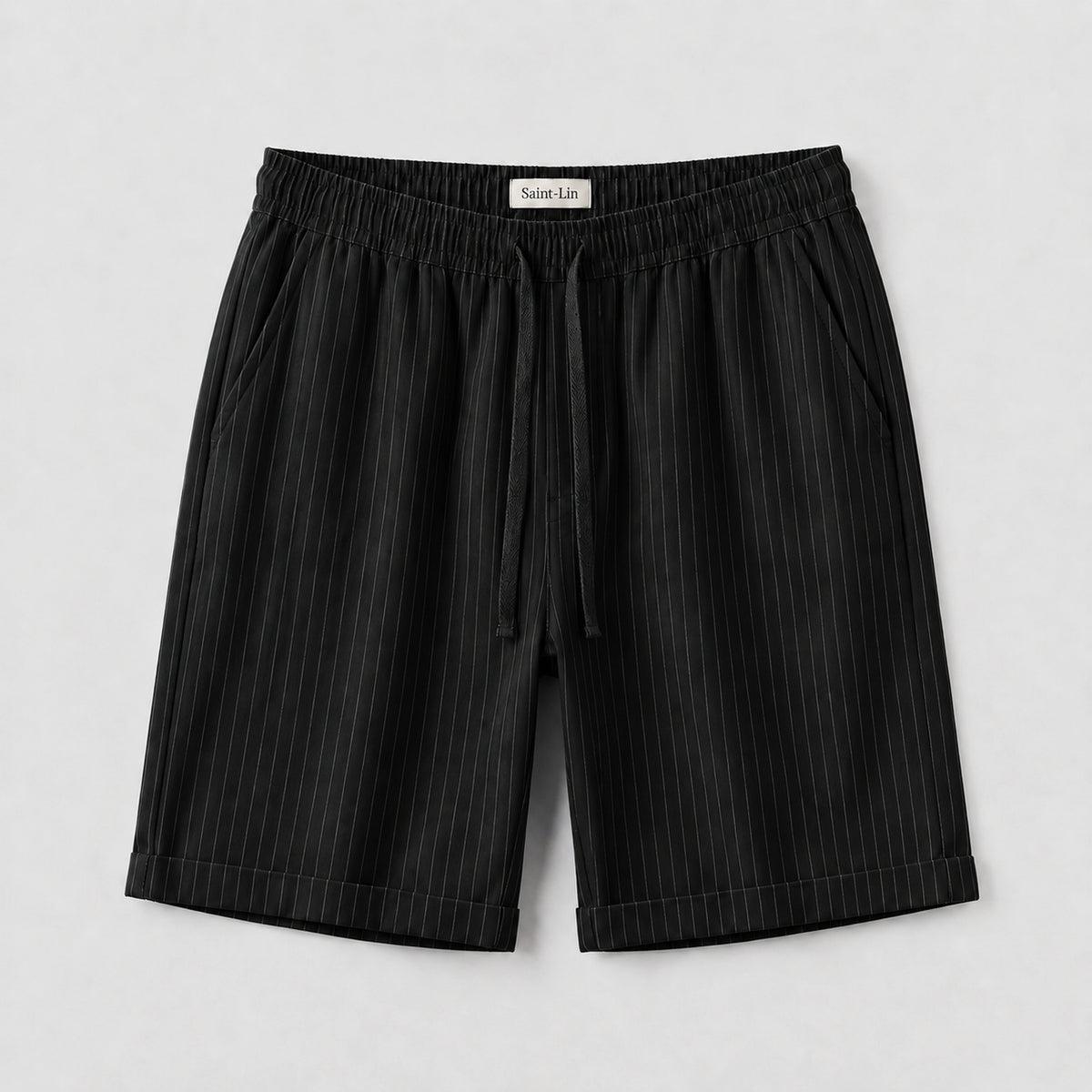Onyx Lyocell Striped Shorts