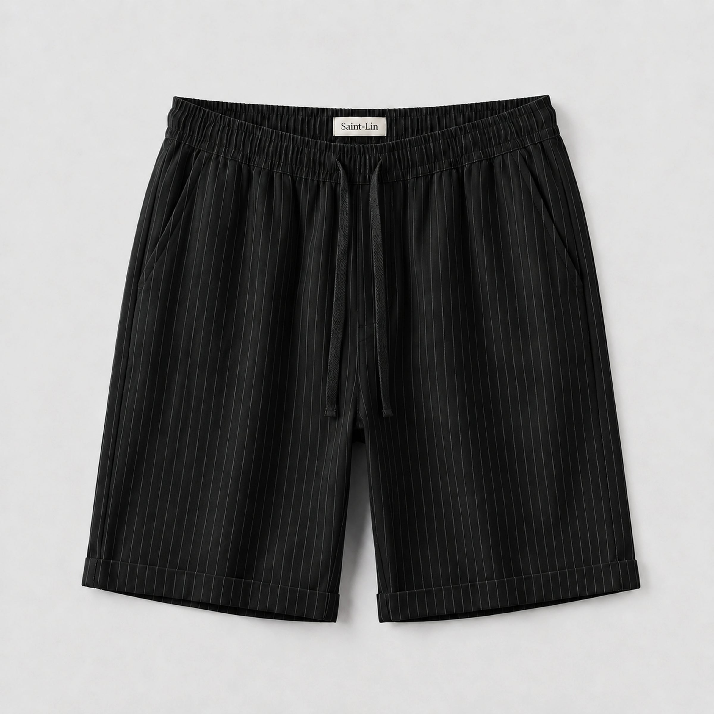 Onyx Lyocell Striped Shorts